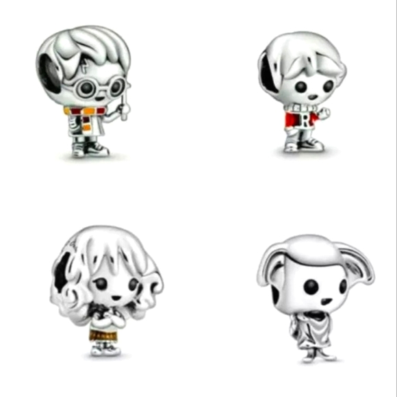 4pcs Harry Potter Silver Charm Beads
